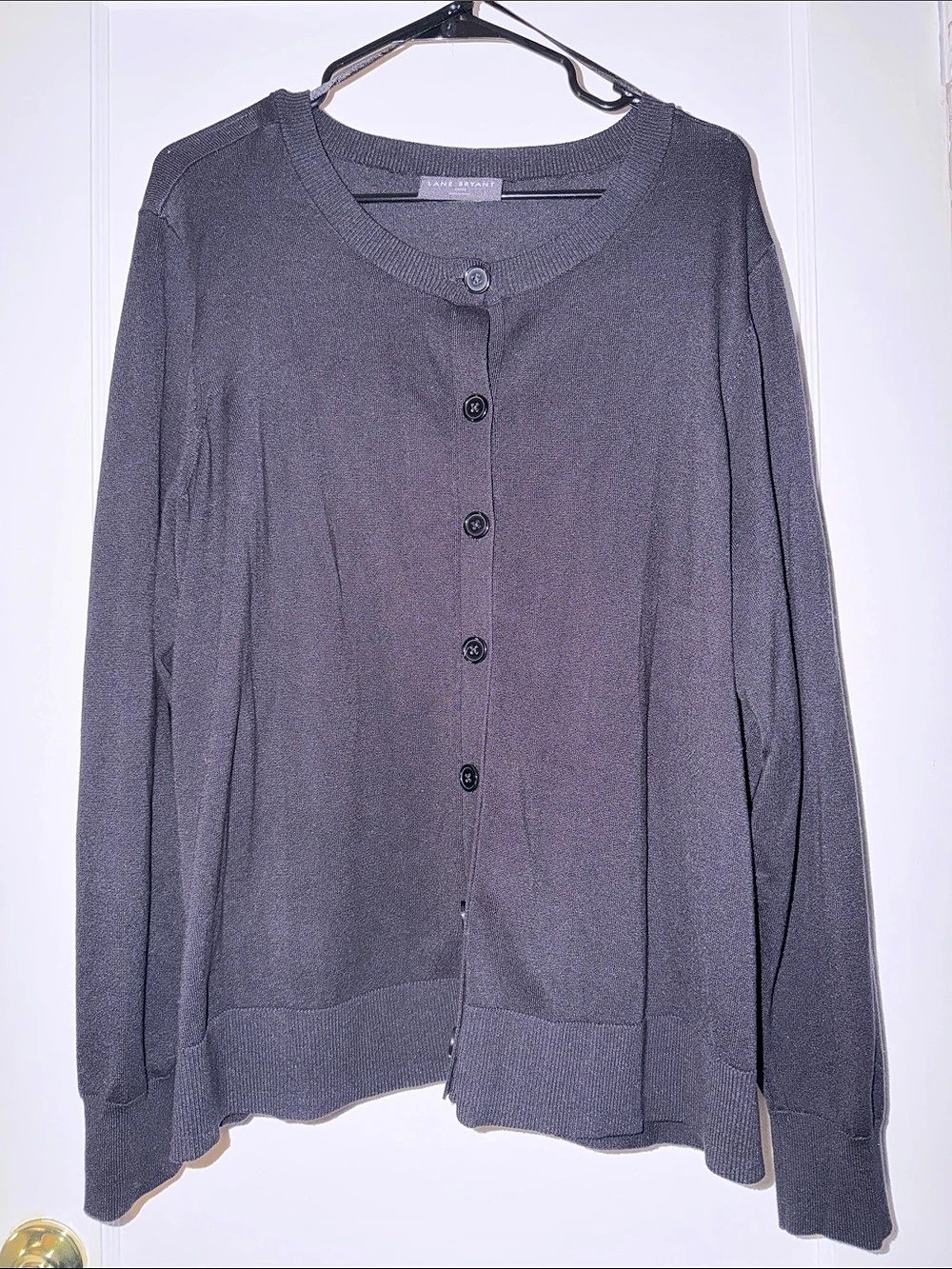 Lane Bryant Crew Neck Button Front Cardigan Gray Size 22/24